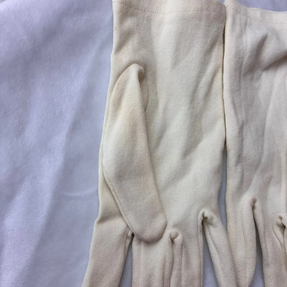 Vintage Jockey For Her 100% Nylon Ivory Cream Gloves Small Classic Layer READ